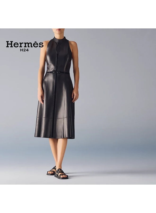 Hermes H24 Extra Sandal Techno-sandal in Nappa Leather  Metallic Anatomical Rubber Sole - Image 5