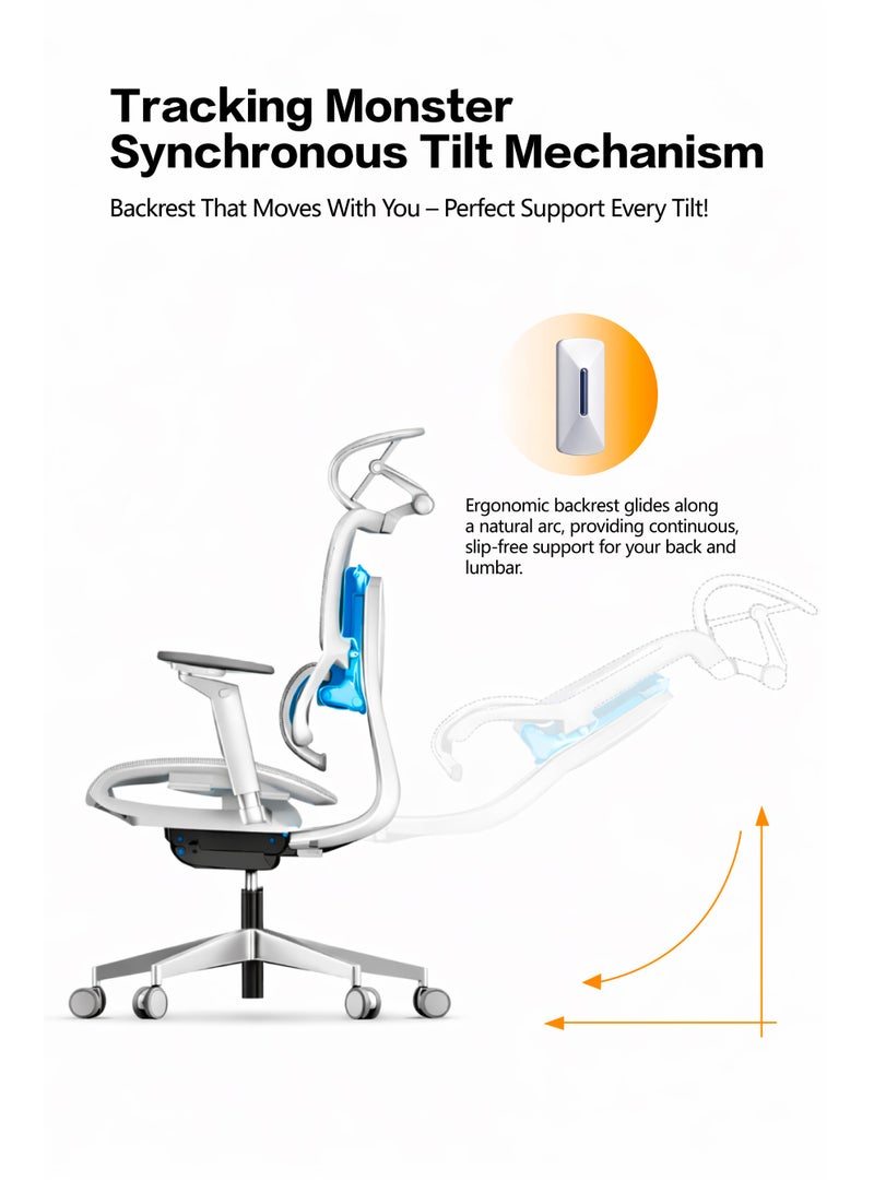 Damons Alpha Ergonomic Office Chair with 6D Armrests, Dynamic Lumbar Support for Home Office Chair, Adjustable Backrest Desk Chair, Swivel Big and Tall Office Chair - Image 5