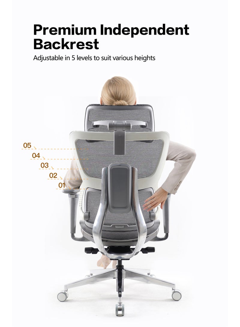 Damons Alpha Ergonomic Office Chair with 6D Armrests, Dynamic Lumbar Support for Home Office Chair, Adjustable Backrest Desk Chair, Swivel Big and Tall Office Chair - Image 3