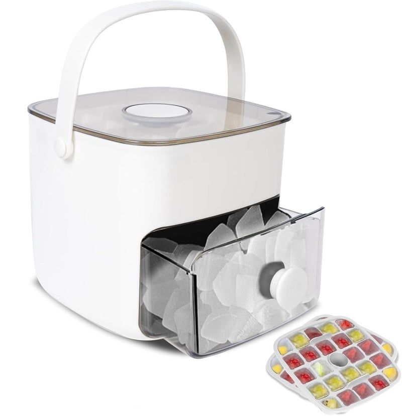 Aakarit Double Layer Ice Box Ice Cube Square Maker Case Included Lid Double Function Tray Soft Easy to Use - Image 1