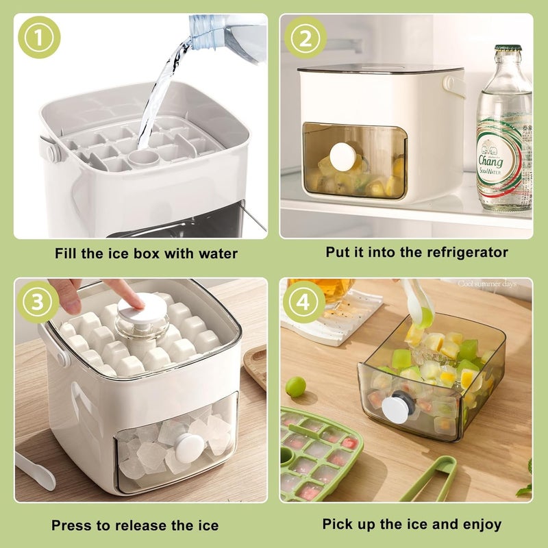 Aakarit Double Layer Ice Box Ice Cube Square Maker Case Included Lid Double Function Tray Soft Easy to Use - Image 4