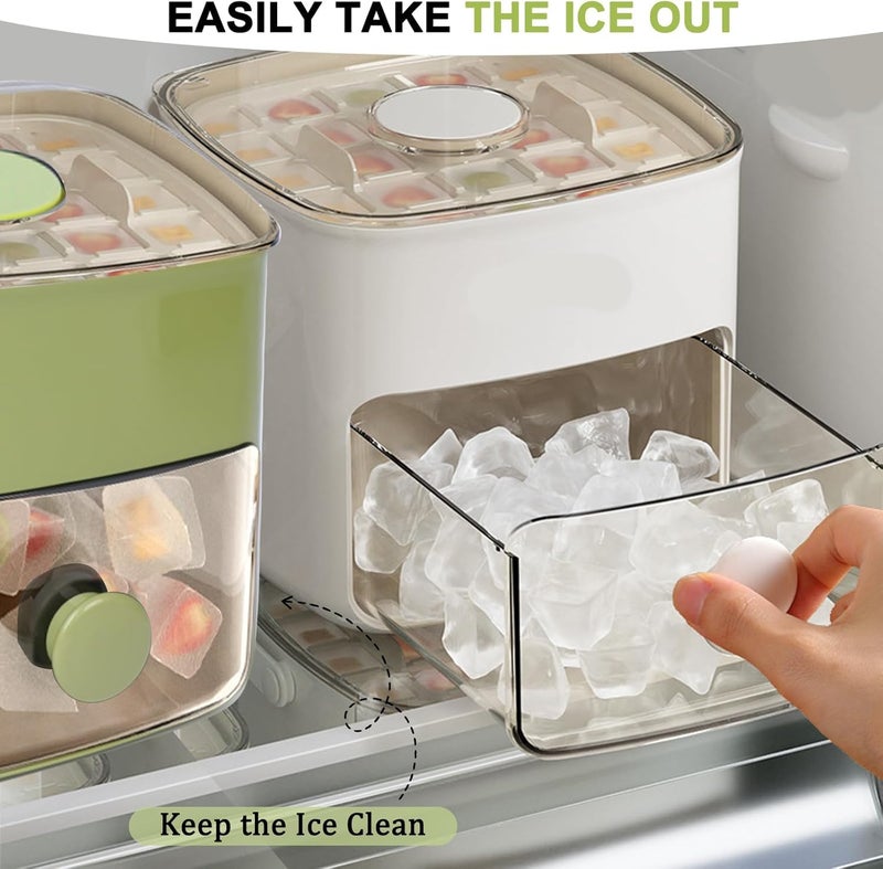 Aakarit Double Layer Ice Box Ice Cube Square Maker Case Included Lid Double Function Tray Soft Easy to Use - Image 2