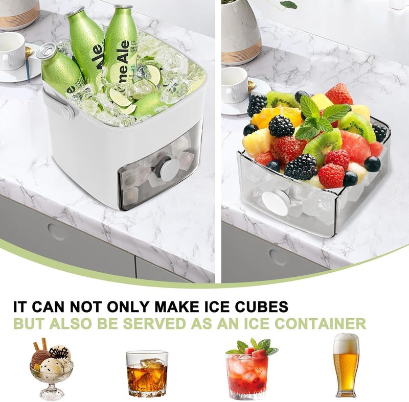 Aakarit Double Layer Ice Box Ice Cube Square Maker Case Included Lid Double Function Tray Soft Easy to Use - Image 3