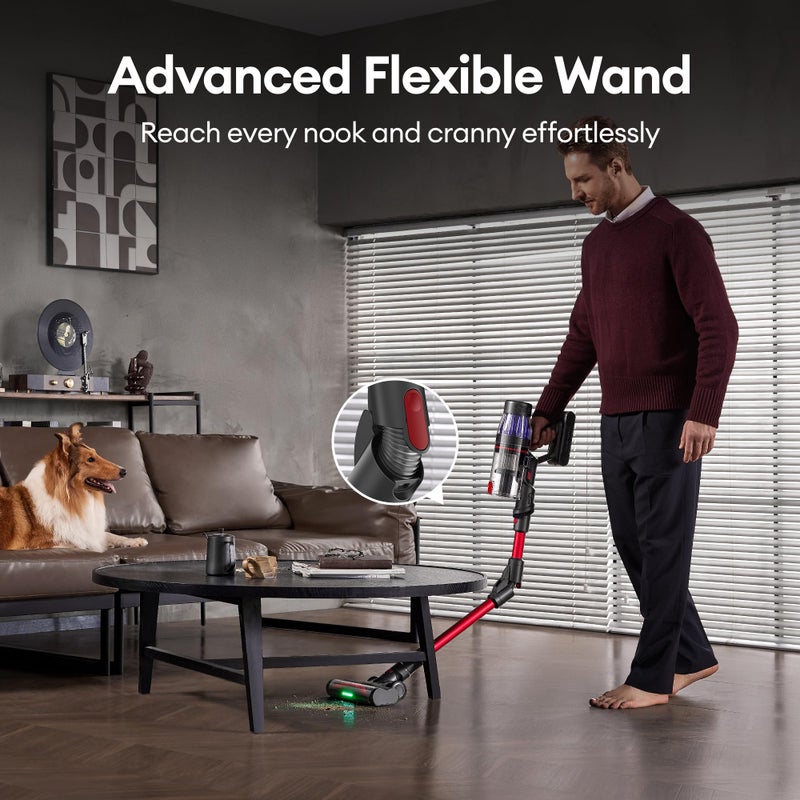 Ultenic Cordless Vacuum Cleaner, 600W 55Kpa 60Mins Vacuum Cleaners for Home, with 180Â°Bendable Wand, Anti-Tangle Brush, Charging Dock, Stick Vacuum Cordless for Pet Hair/Carpet/Floor/Car - Image 4
