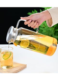 CityRiya-Long Glass Pitcher, 1800ml Water Pitcher for Ice Tea, Heat Resistant Glass Carafe for Hot/Cold Water, Glass Tea Pot, Home Water Jug for Fridge, Large Iced Tea Pitcher for Coffee  - Image 2