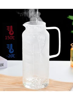 CityRiya-Long Glass Pitcher, 1800ml Water Pitcher for Ice Tea, Heat Resistant Glass Carafe for Hot/Cold Water, Glass Tea Pot, Home Water Jug for Fridge, Large Iced Tea Pitcher for Coffee  - Image 3