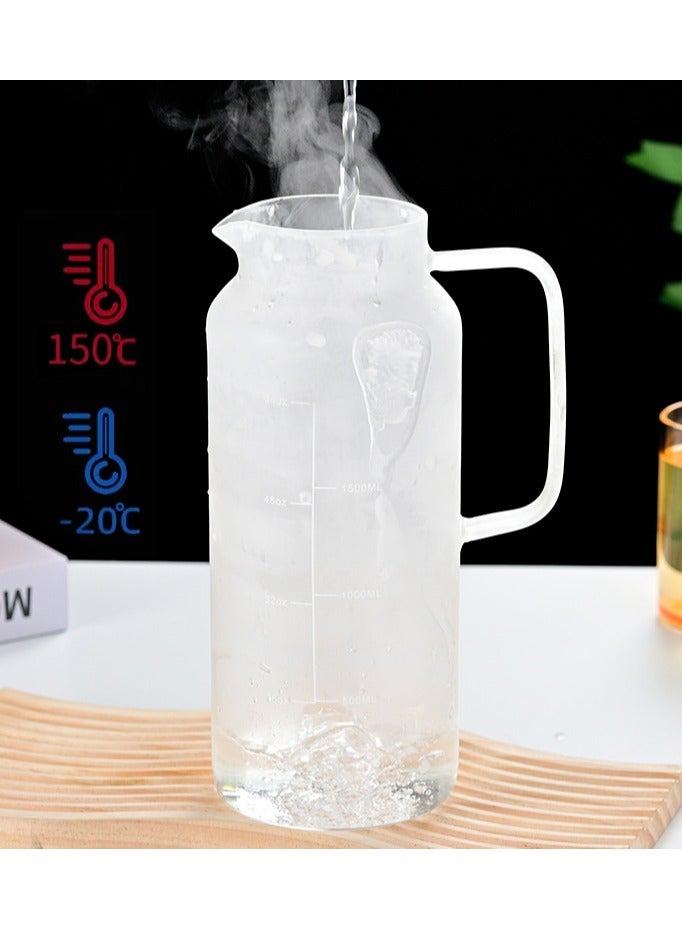  CityRiya-Long إبريق زجاجي ، قاذف ماء 1800 مل للشاي الجليدي ، قنينة زجاجية مقاومة للحرارة للماء الساخن/البارد ، وعاء الشاي الزجاجي ، ومياه منزلية للثلاجة ، وجرة شاي مثلجة كبيرة للقهوة - Image 3