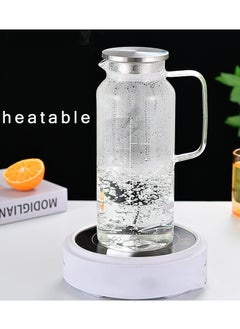CityRiya-Long Glass Pitcher, 1800ml Water Pitcher for Ice Tea, Heat Resistant Glass Carafe for Hot/Cold Water, Glass Tea Pot, Home Water Jug for Fridge, Large Iced Tea Pitcher for Coffee  - Image 4