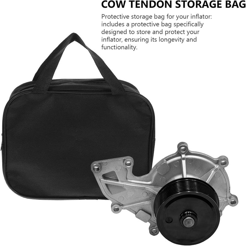 UKCOCO Portable Air Compressor Storage Bag - Black Fabric Bag for 12V DC Tire Inflator - Image 2