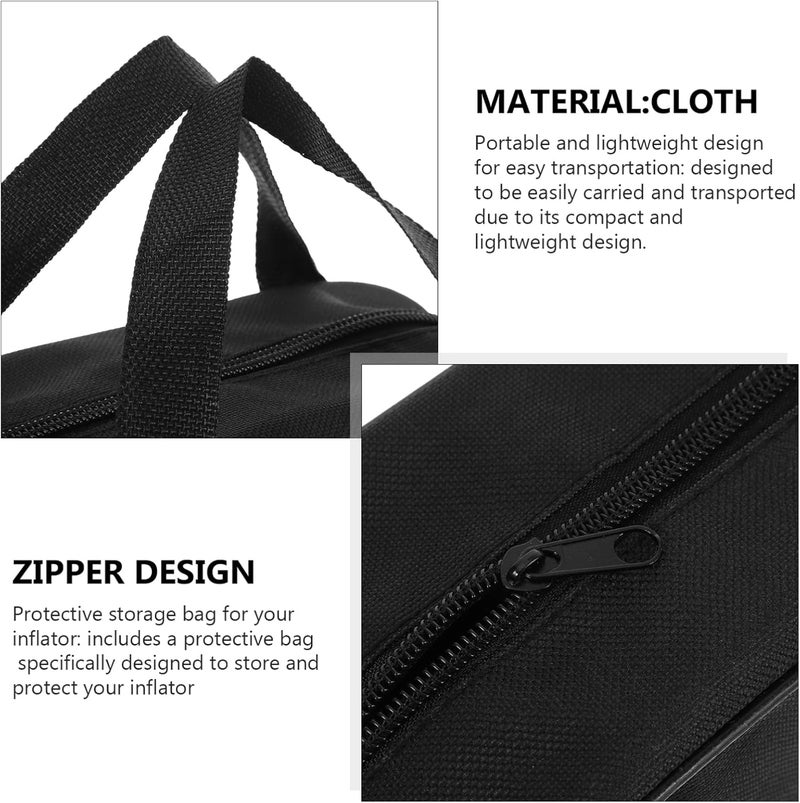 UKCOCO Portable Air Compressor Storage Bag - Black Fabric Bag for 12V DC Tire Inflator - Image 3