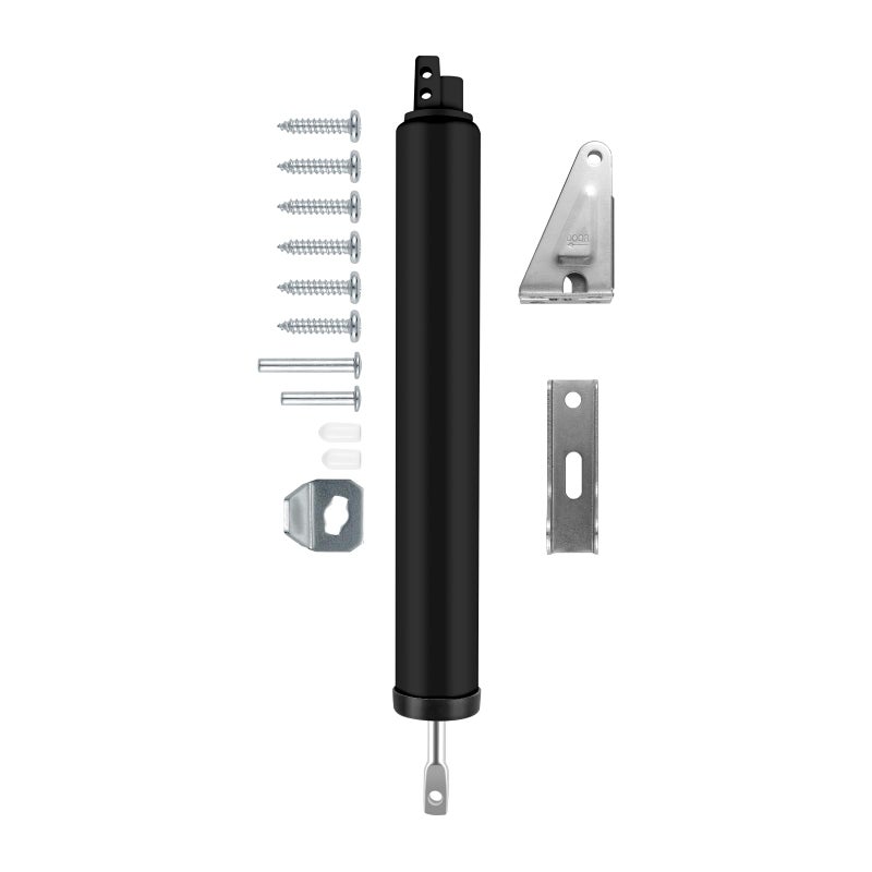 OXDFK Screen and Storm Door Closer Kit, Heavy Duty Pneumatic Screen and Storm Door Closer, Screen and Storm Door Push Button Latch Set Replacement Kit, Adjust Smooth Closing Speed (Black) - Image 1