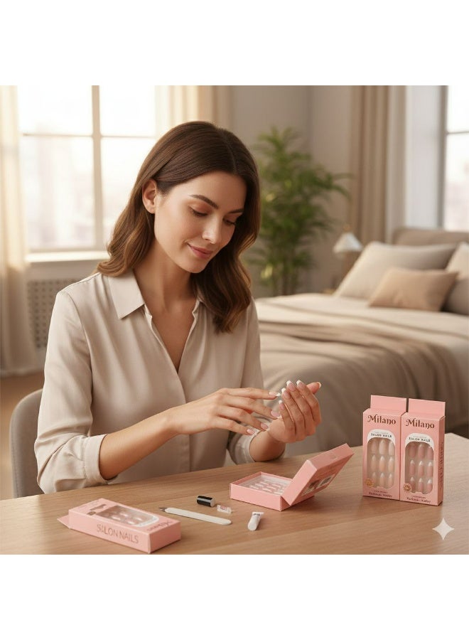 Milano Salon Professional 12-Pack Press-On Nails – Multicolor Collection for Instant Style & Endless Elegance - Image 2