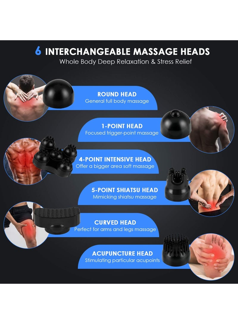 Generic Handheld Back Massager, 6 Interchangeable Nodes, 10 Speeds & 12 Modes, Cordless Massagers Handheld Deep Tissue Massager for Muscles, Neck, Shoulder, Arms, Leg, Calf, Foot, Full Body Pain Relief  - Image 2