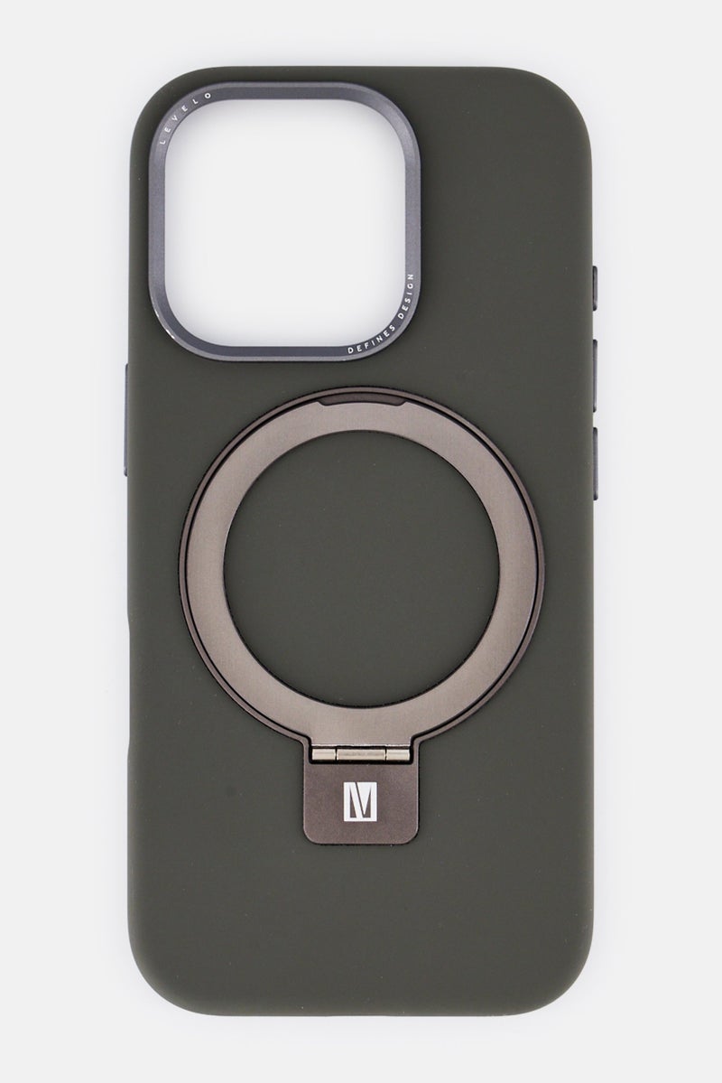 LEVELO iPhone 16 Pro Iris Magsafe Liquide Silicone Case, Grey - Image 1