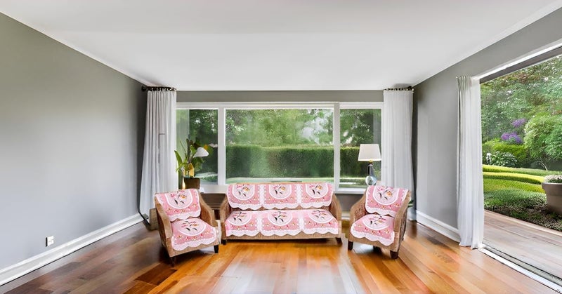 RENVA Cotton Sofa Cover Set for 5 Seater/3 Seater | Floral Printed Sofa Slipcover for Living Room | Soft & Washable Sofa Protector (Pink, 3 Seater) - Image 2