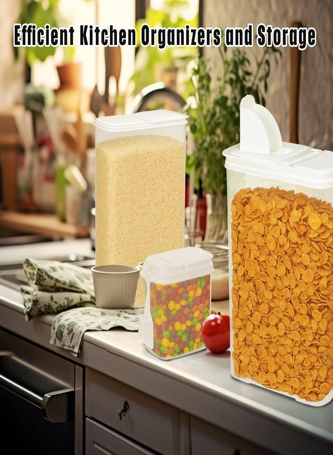 بادييز موزع تخزين الطعام Buddeez Cereal Buddy - حاويات بلاستيكية متعددة الأحجام وخالية من مادة BPA مع مقبض سهل الإمساك، ومغرفة، وفوهة صب سهلة، سعة 8 كوارت، مجموعة من 3 قطع. - Image 5