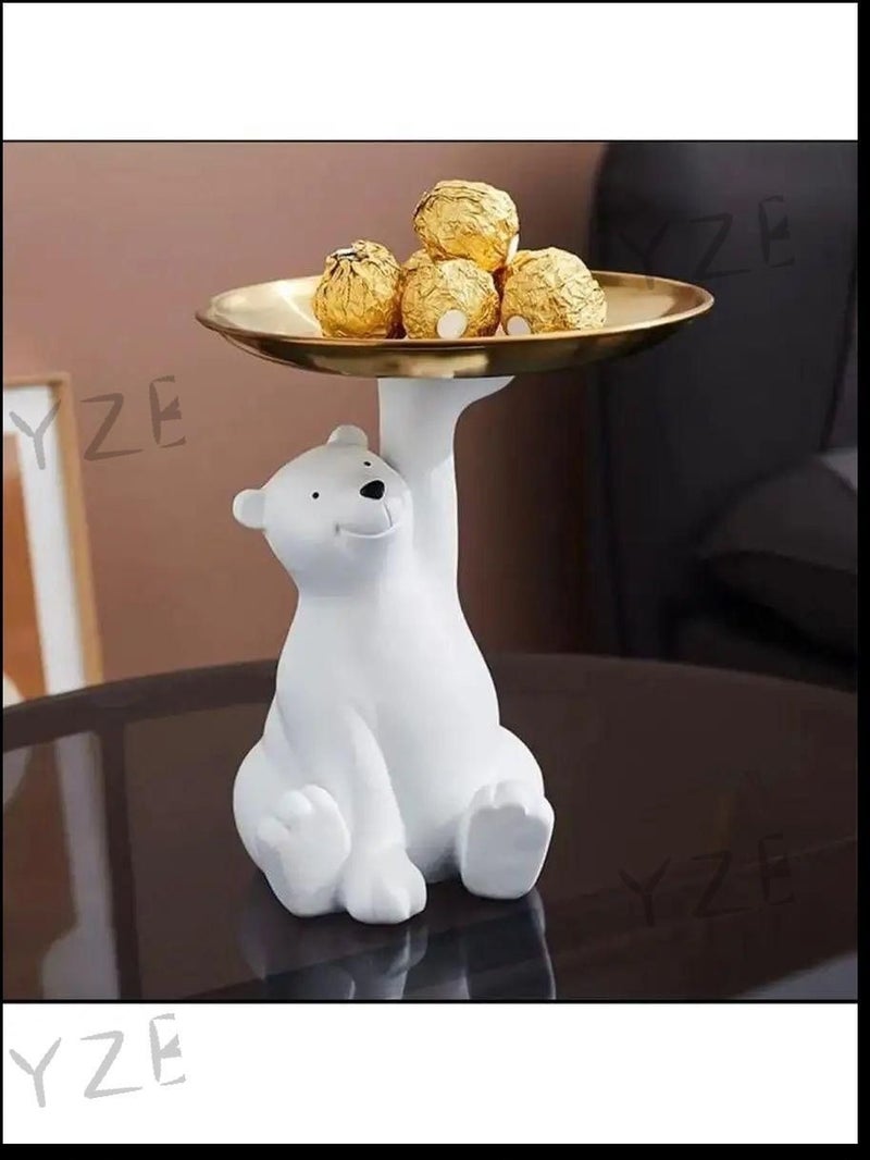صينية ديكورية بتصميم دب أبيض - Image 1