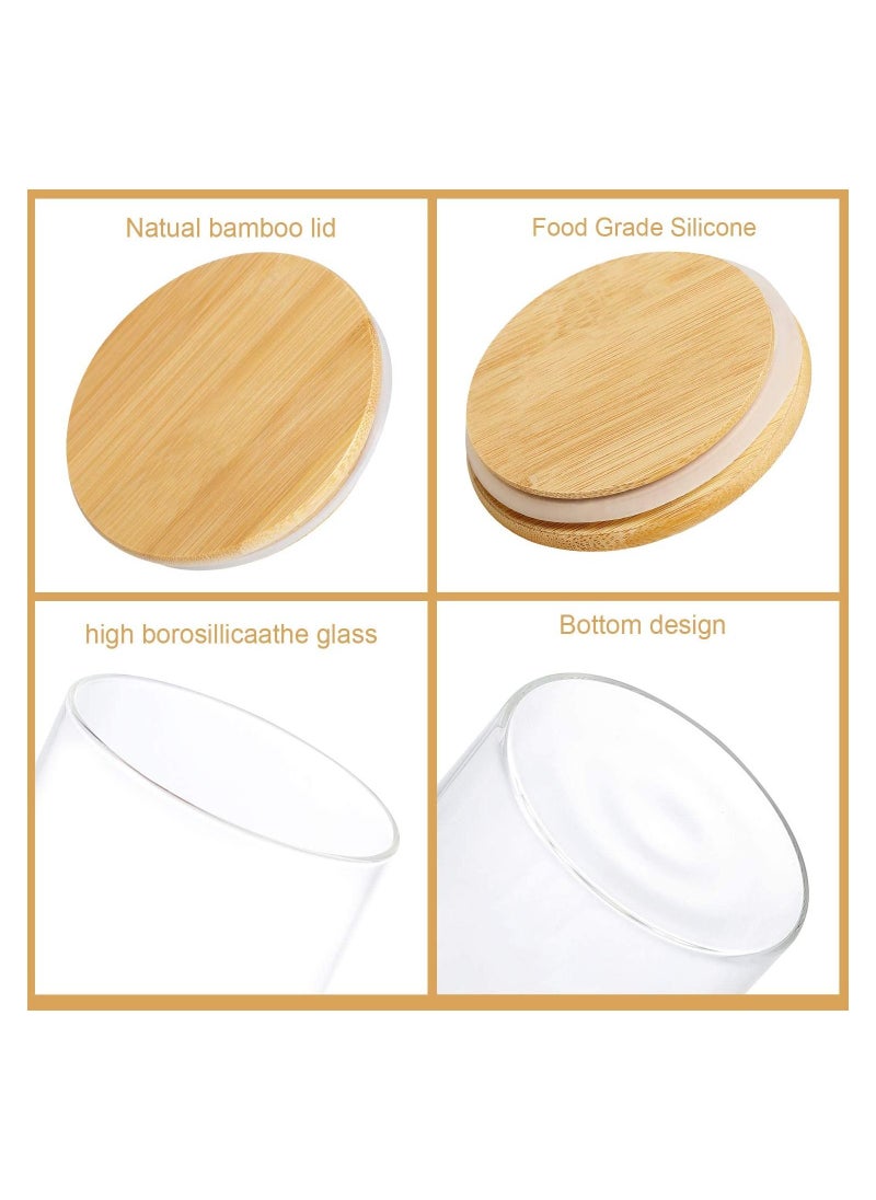VoiDrop - VOIDROP set of 4 Glass Jars with Airtight wooden Lids Container for Food Storage of Dry Goods Cookie Candy Spices Coffee Beans and More 550ML - Image 1