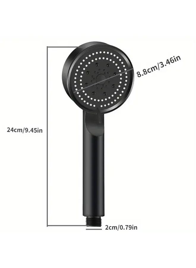 High Pressure Silvery Shower Head With Hose 5 Spray Modes Handheld Holder - Image 3