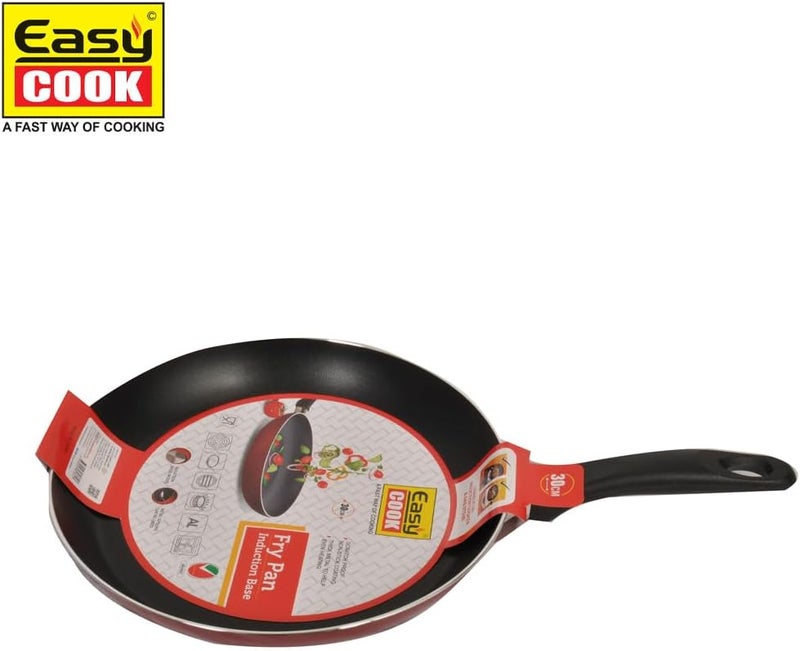 EASY COOK Non-Stick Frypan with Induction Base - Red (26cm) - Image 4