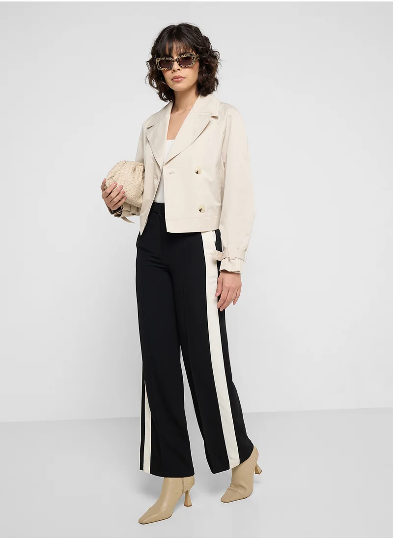 MANGO Contrasting High Waist Pants