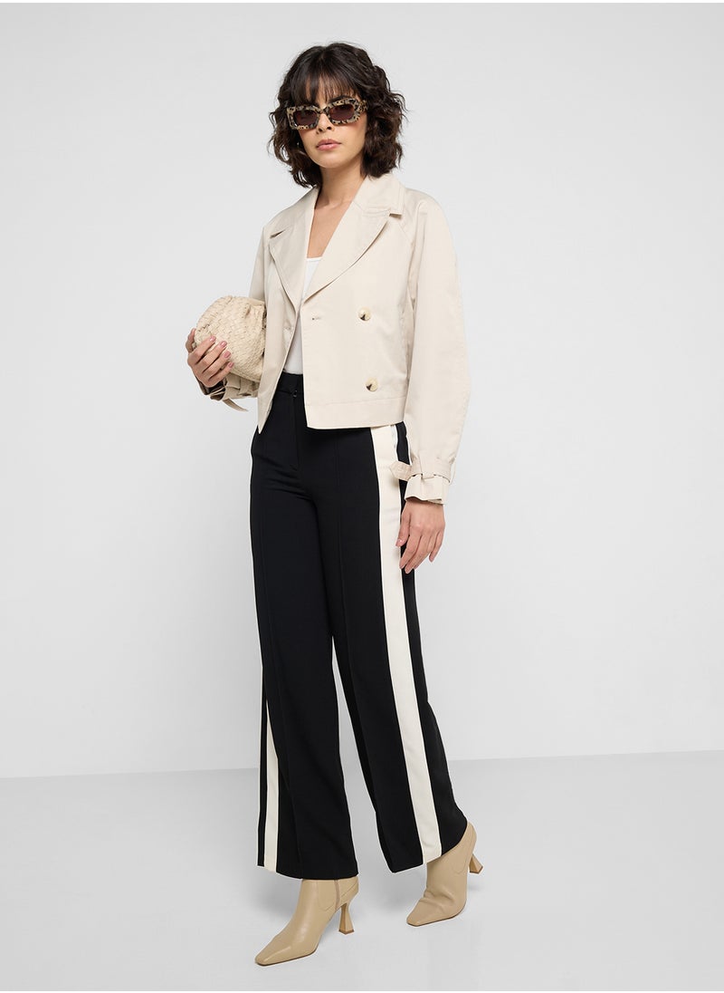 MANGO Contrasting High Waist Pants  - Image 1