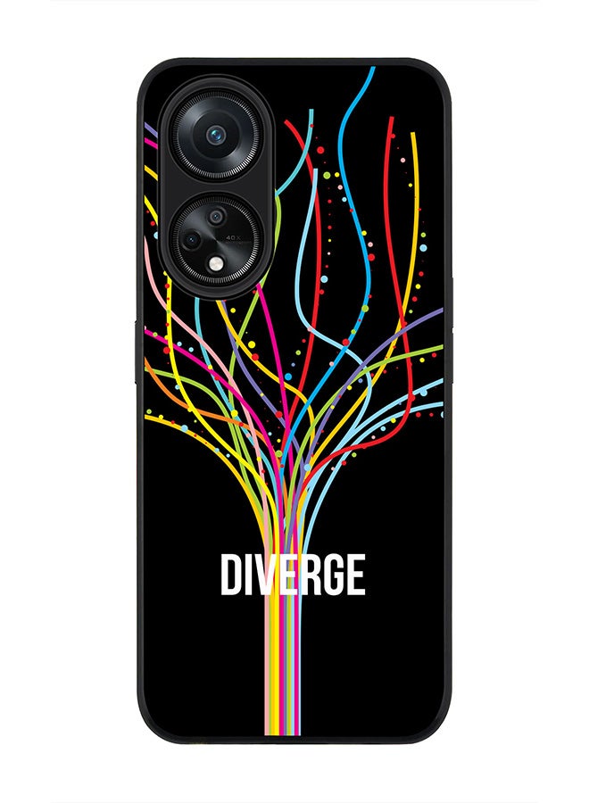 Stylizedd Rugged Black edge case for Oppo A98 5G, Slim fit Soft Case Flexible Rubber Edges Anti Drop TPU Gel Thin Cover- Diverge (Black) - Image 1