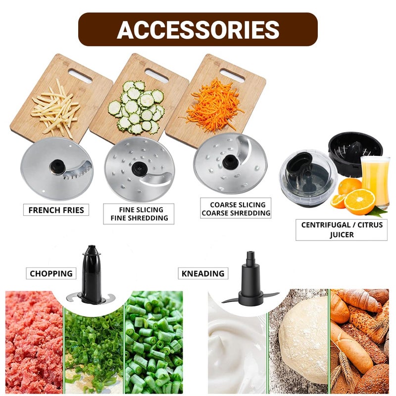 Inalsa INALSA food processor for kitchen with Mixer Grinder Juicer1200 Watt Copper Motor3 Jars25 L Processing JarChopping Kneading BladeCentrifugalCitrus JuicerShreddingSlicingINOX 1200  - Image 3