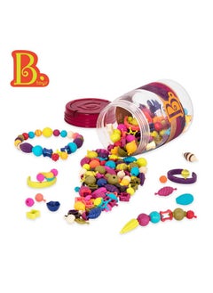 B. Toys B. toys - Pop Arty! 275 Pcs- Jewlery Making Kit- Creative Pop Snap Bead Set for Kids -DIY Craft Jewelry Making Kit -Necklaces, Rings, Bracelets - 4 Years +  - Image 1