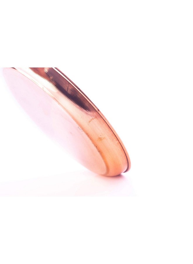 ROLIMOLI Pure Copper Thali Tray Plate, Serving Tea Coffee, Home Décor, Tableware, 7 inch - Image 4