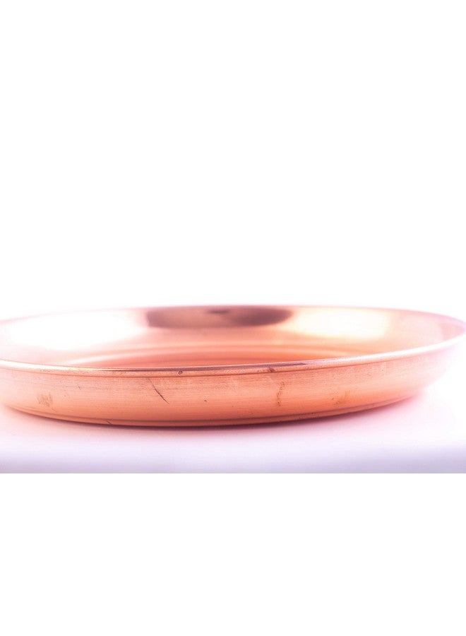 ROLIMOLI Pure Copper Thali Tray Plate, Serving Tea Coffee, Home Décor, Tableware, 7 inch - Image 5