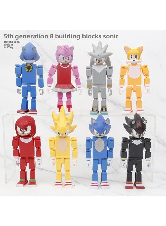 Spot 5 Generation 4 Generation 8 Building Blocks Sonic Super Mouse Doll Model Car Toys Small Hand Wholesale-Color:4 Generation 8 Building Blocks Super Mouse 32  - Image 4