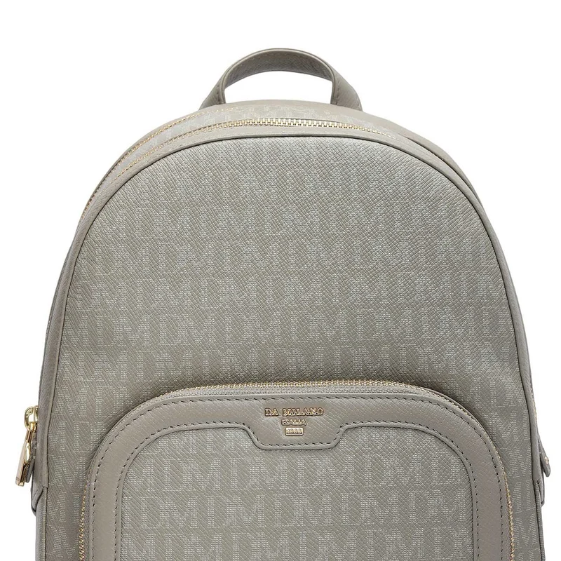 Da Milano  Monogram Franzy Leather Backpack - Stone Grey  | Best Price UAE