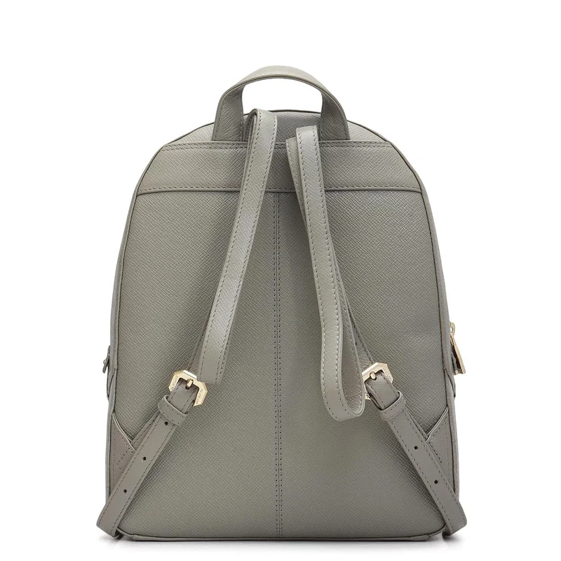 Da Milano  Monogram Franzy Leather Backpack - Stone Grey  | Best Price UAE