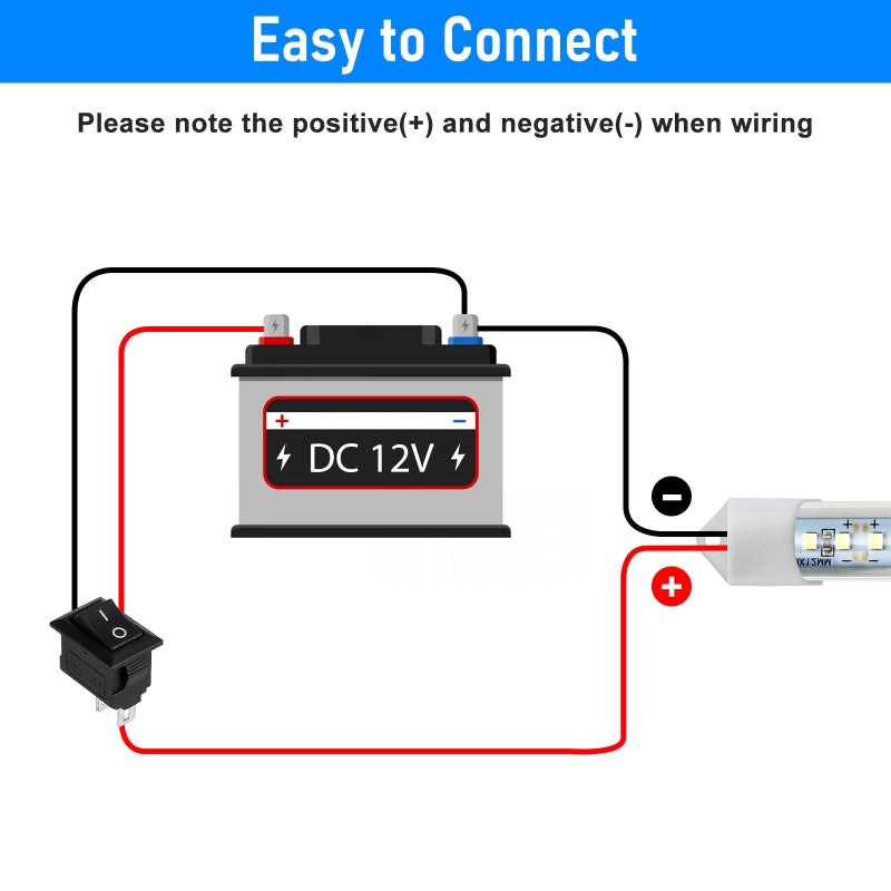 Linkstyle 4PCS 12V LED Interior Light Bar, Super Bright 6500K 12V LED Light Strip Lights with Switch and Magnets, 48 LEDs 700LM Enclosed Trailer Lamp for Car Truck Camper Van RV, White - Image 3