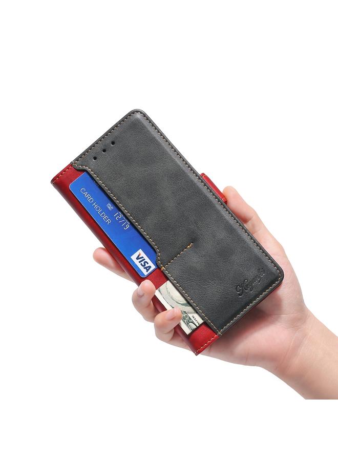 S-TOP Case For Samsung Galaxy M52 5G Retro Texture Contrast Color Buckle Horizontal Flip Leather Case with Holder - Image 3