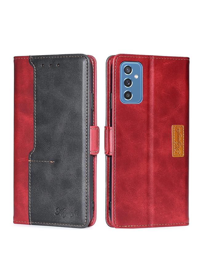 S-TOP Case For Samsung Galaxy M52 5G Retro Texture Contrast Color Buckle Horizontal Flip Leather Case with Holder - Image 1