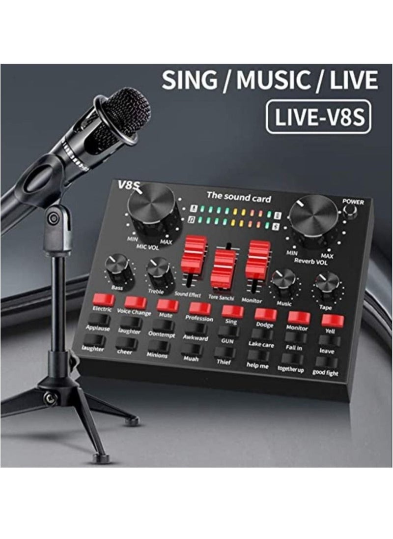 BGM Live Streaming Sound Adapter Phone Laptop Microphone Multi-Function High Sound Quality Intelligent Compatibility Sound Adapter  - Image 3