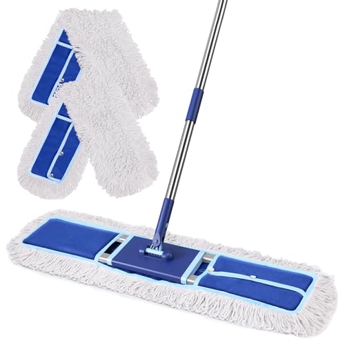 EHADOO 36" Commercial Dust Mop: Dry Dust Broom for Hardwood Floors Cleaning - 2 Mop Pads 59" Long Handle Heavy Duty Frame - Industrial Professional Cleaning Supplies for Hotel Warehouse School Janitor - Image 1