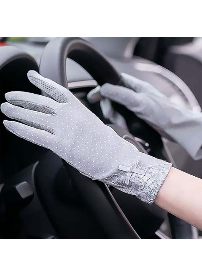 Generic Pair Women Sun Protective Gloves UV Protection Summer Sunblock Gloves Touchscreen Gloves for Driving Riding  - Image 2