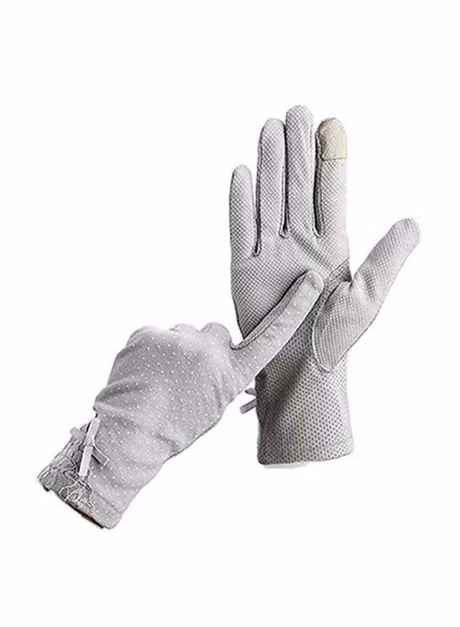 Generic Pair Women Sun Protective Gloves UV Protection Summer Sunblock Gloves Touchscreen Gloves for Driving Riding  - Image 1
