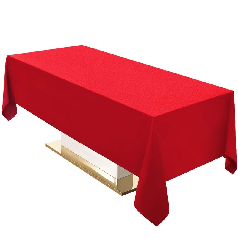 Surmente Red Tablecloth 60 x 102-inch Rectangular Christmas Table Cloth for Weddings  Banquets  or Restaurants - Image 1