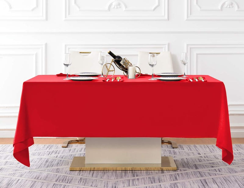 Surmente Red Tablecloth 60 x 102-inch Rectangular Christmas Table Cloth for Weddings  Banquets  or Restaurants - Image 5