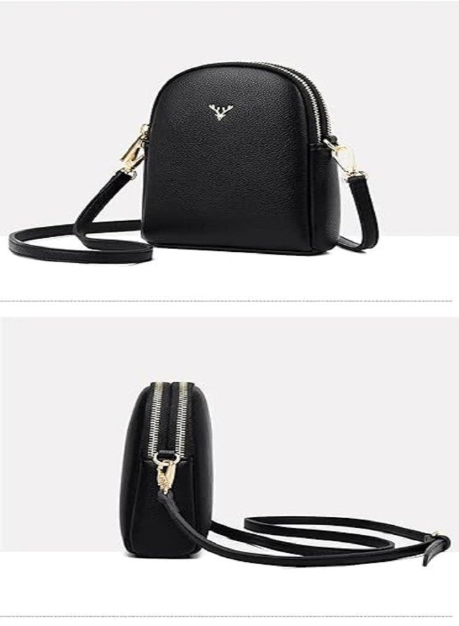 Aepigo Small Crossbody Bags for Women Mini Cell Phone Purses with Crossbody Strap Phone Wallet Shoulder Bag PU Leather Black - Image 3