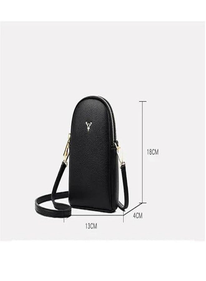Aepigo Small Crossbody Bags for Women Mini Cell Phone Purses with Crossbody Strap Phone Wallet Shoulder Bag PU Leather Black - Image 5