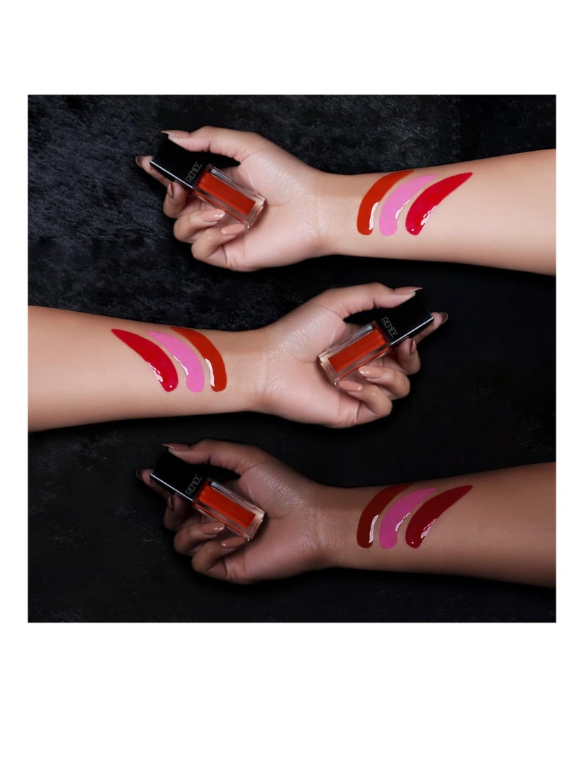 رينيه زيت الشفاه الملون الطبيعي الفائق ريد فيلفيت 3 مل مرطب ومغذي يدوم طويلاً غني بفيتامين إي وزيت الأرجون - Image 3