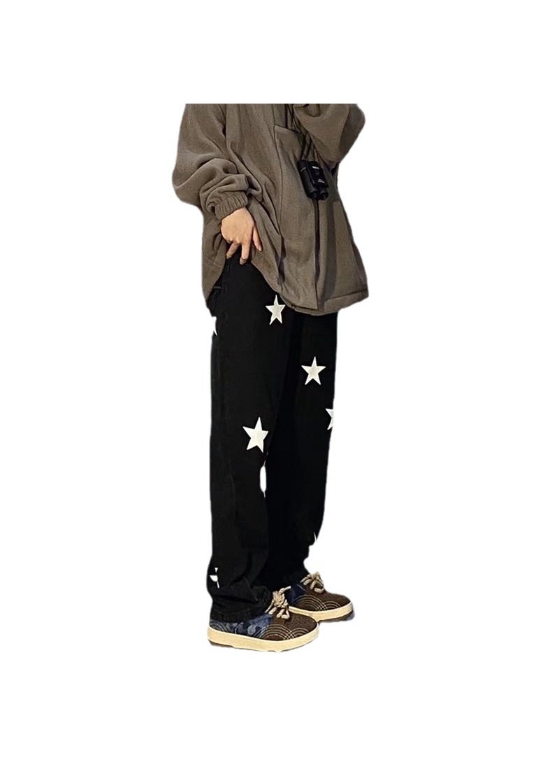 Generic - American Vibe Oversized Star Jeans for Men Blue - Image 1