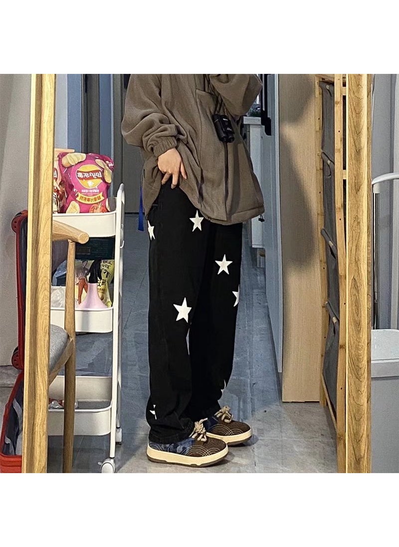Generic - American Vibe Oversized Star Jeans for Men Blue - Image 1