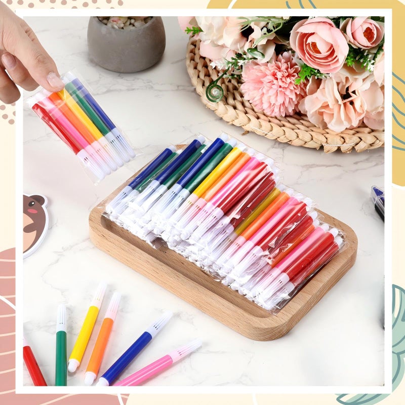 Watersay 72 Pcs Mini Markers Bulk Colored Pen 3.4 Inch Vibrant Colors Portable Short Colored Markers Assorted Multicolor Watercolor Marker Pen for Adult Office Supplies (6 Colors) - Image 3