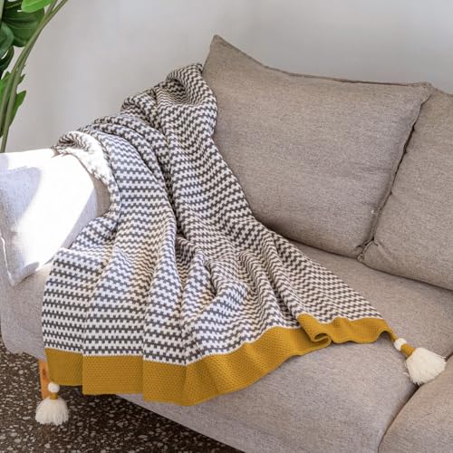 ELASAD Grey Striped Throw Blanket with Tassels, Knitted Soft Boho Blanket for Couch, Sofa, Bed & Living Room - All Seasons (47.5x60 Inch) - Image 4